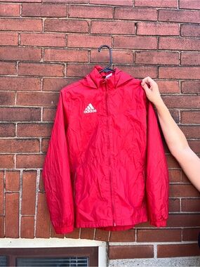 adidas Red Hooded Sport Jacket